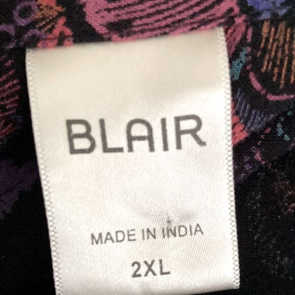 Blair Floral Print Multicolor Long Sleeve Patch Pocket Button Up Shirt 2X - Picture 7 of 7